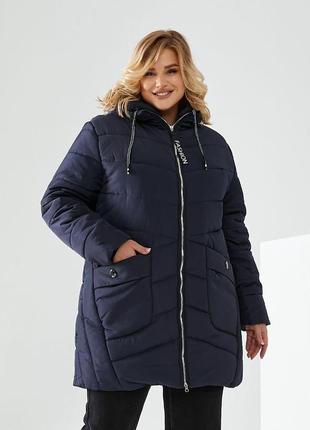 Женское зимнее пальто плащевка на синтепоне 250 размеры батал3 фото