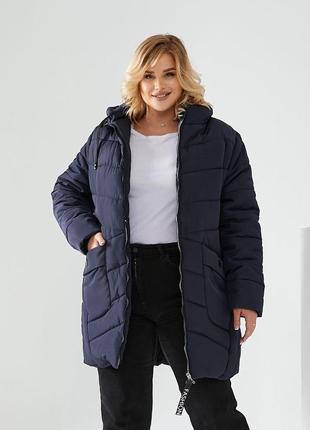 Женское зимнее пальто плащевка на синтепоне 250 размеры батал4 фото