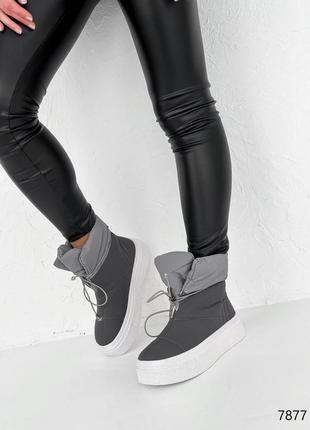 Распродажа 36рр ботинки дутики женские verta серые зима2 фото