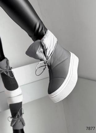 Распродажа 36рр ботинки дутики женские verta серые зима7 фото