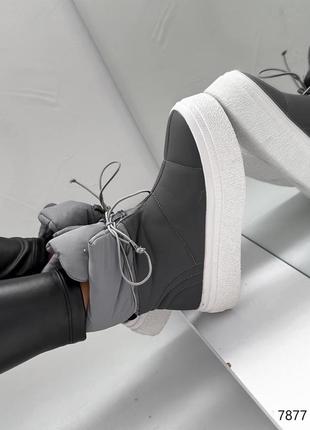 Распродажа 36рр ботинки дутики женские verta серые зима10 фото