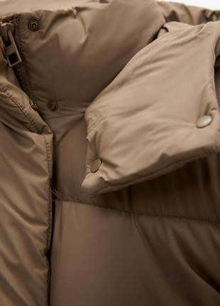 Куртка zara оверсайз коричневая водонепроницаемая зимняя распродаж4 фото