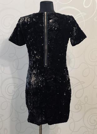 Чорна вечірня сукня в пайєтках4 фото