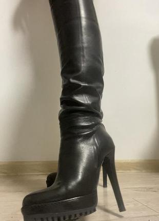 Ботфорти з натуральної шкіри, італія