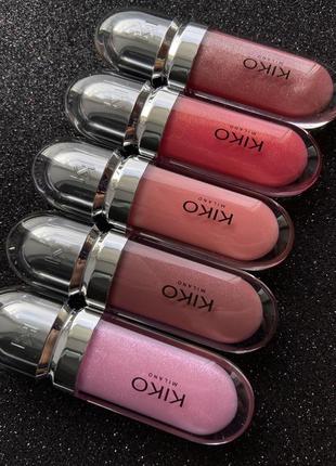 Блеск для губ kiko milano 3d hydra lipgloss самые походные оттенки!