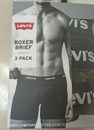 Трусы мужские боксеры levi's набор3 фото