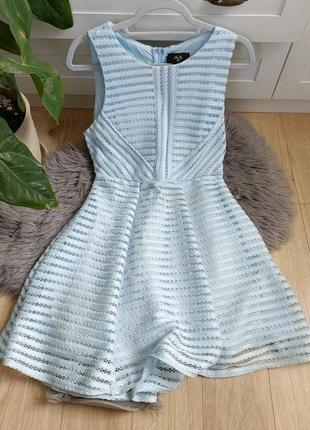 1+1=4🎈голубое платье короткое от ax paris, размер м