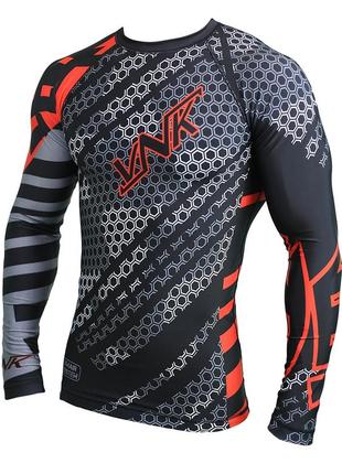 Рашгард спортивний з довгим рукавом чоловічий vnk rashguard для мм тренувань боксу боротьби сірий s
