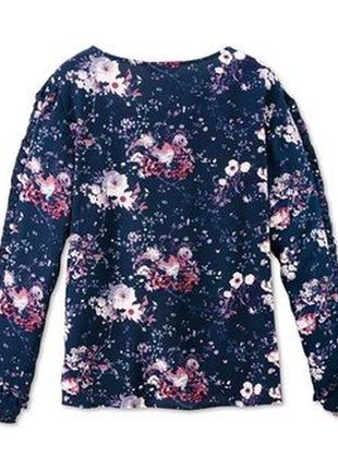 Цветочная блуза с рюшами от tchibo германия (42, 44,46,48 евро)3 фото