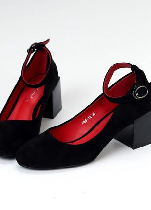 Туфлі "lady", чорні, екозамша