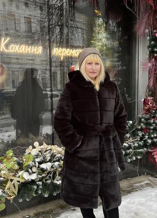 Еко шуба жіноча стильна шубка з штучного хутра під шиншилу5 фото