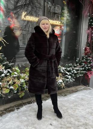 Еко шуба жіноча стильна шубка з штучного хутра під шиншилу8 фото