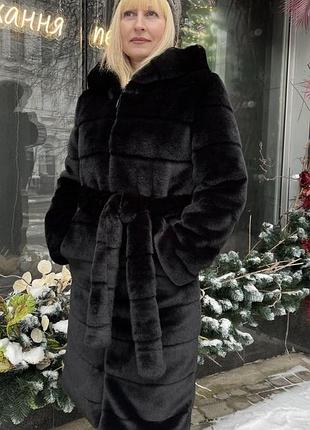Шубка женская стильная из эко меха под шиншиллу