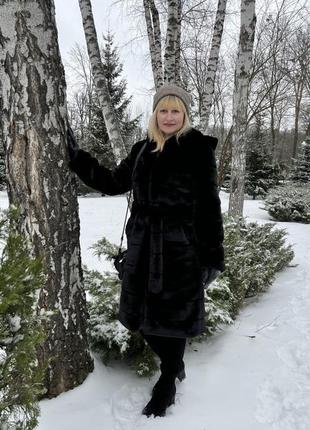 Шубка женская стильная из эко меха под шиншиллу