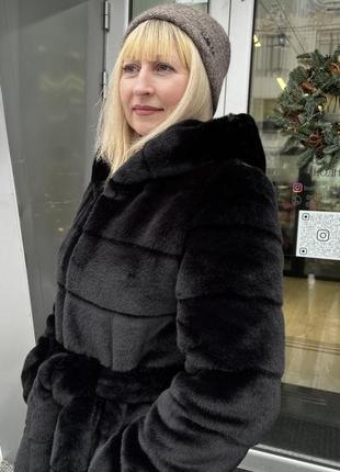 Шубка женская стильная из эко меха под шиншиллу