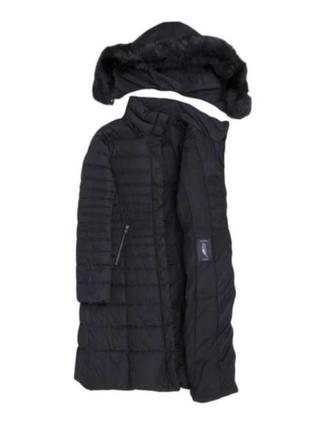 Куртка пуховик черная зимняя теплая на пуху armani jeans4 фото