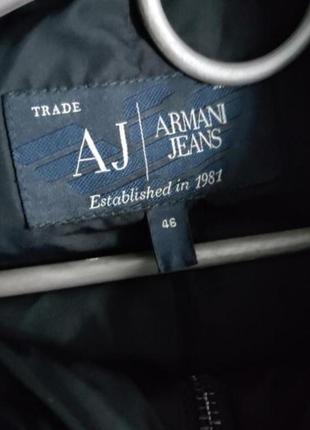 Куртка пуховик черная зимняя теплая на пуху armani jeans7 фото