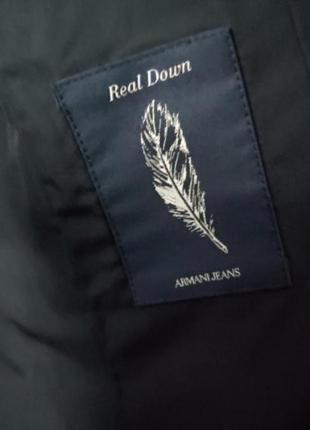 Куртка пуховик черная зимняя теплая на пуху armani jeans8 фото