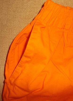 Шорты оранжевые с карманами хлопок  укороченные р. xxl - stinna распродажа2 фото