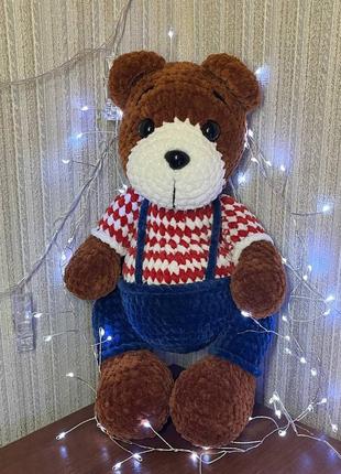 Вязаная игрушка мишка