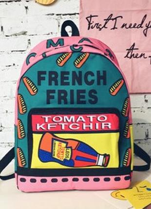 Рюкзак городской школьный, pop art кетчуп new 2020 розовый2 фото