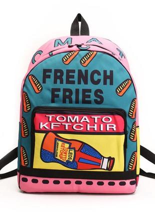 Рюкзак городской школьный, pop art кетчуп new 2020 розовый