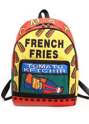 Рюкзак міський шкільний pop art кетчуп new 2020 помаранчевий