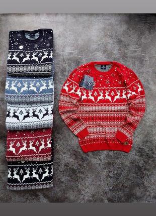 ❄️🎄 праздничный новогодний свитер с оленями женский и мужской