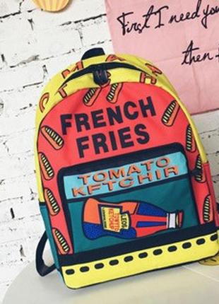 Рюкзак городской школьный pop art кетчуп new 2020 желтый2 фото