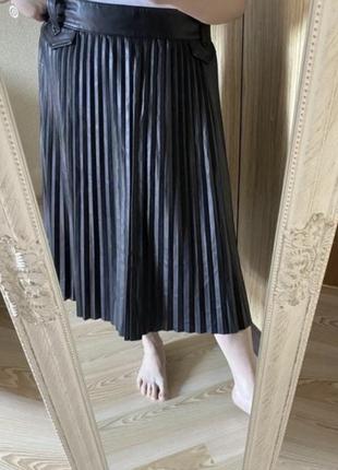 Шикарна плиссированная юбка из эко кожи 54-56 р7 фото