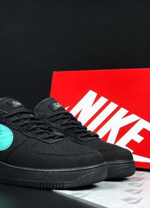 Мужские кроссовки деми nike air force 1 low tiffany &amp; co черные с бирюзовым5 фото