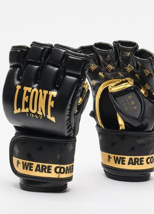 Рукавички для змішаних єдиноборств mma leone dna black m накладки дорослі спарингові відкриті