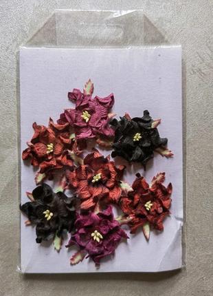 Набор декоративных гардений для скрапбукинга, диаметр 3.5см