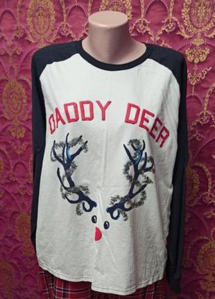 Новогодняя пижамная футблка deddy deer