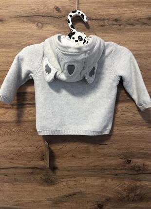 Неймовірна в'язана кофточка з вушками від mothercare, 1-3м3 фото