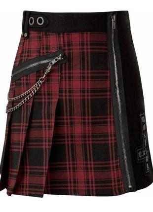 Коротка клітчаста спідниця killstar 🛍️1+1=3🛍️