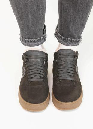 Ботинки кожаные зимние черные7 фото