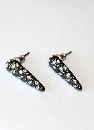 Набор: серьги и кольцо гематитовое покрытие, кристаллы pilgrim дания7 фото
