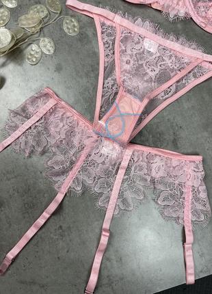 Нежно розовый сексуальный набор белья love &amp; other6 фото