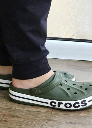 Кроксы цвета хаки тапочки croc$4 фото