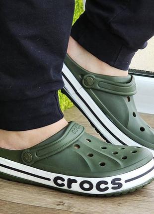 Кроксы цвета хаки тапочки croc$7 фото