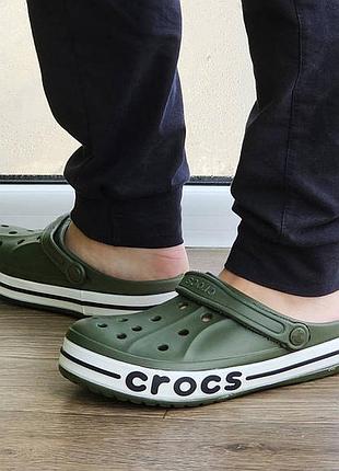 Кроксы цвета хаки тапочки croc$5 фото