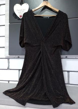 Люрексовое платье с перекрутом3 фото