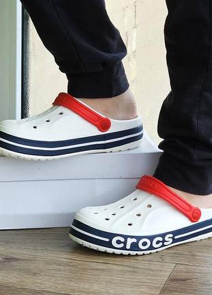 Кроксы белые тапочки croc$ шлёпанцы мужские женские9 фото