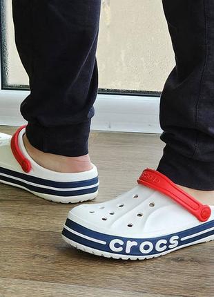 Кроксы белые тапочки croc$ шлёпанцы мужские женские3 фото