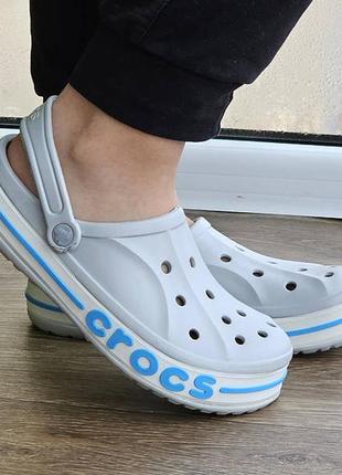 Кроксы серые тапочки croc$ шлёпанцы мужские