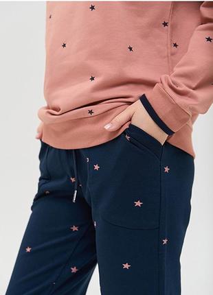 Пижама женская штаны и кофта звездочки байка 146216 фото