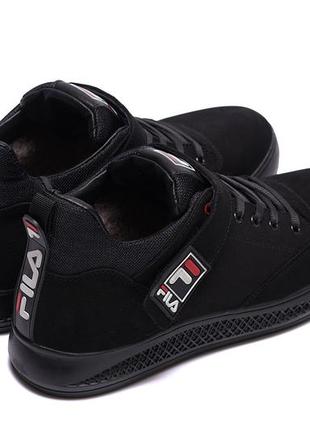 Чоловічі зимові черевики fila black2 фото