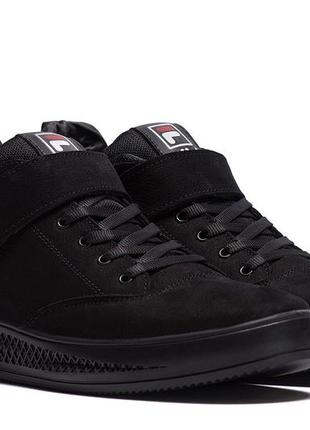 Чоловічі зимові черевики fila black5 фото