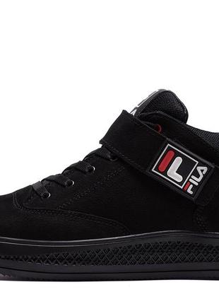 Чоловічі зимові черевики fila black7 фото